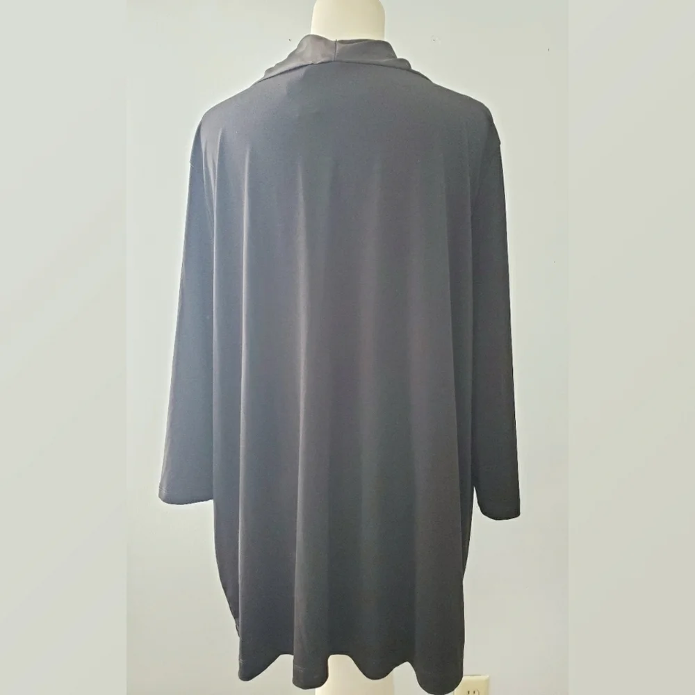 American Glamour Badgley Mischa Black Tunic Top - Picture 2 of 5